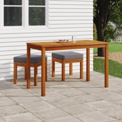 Ensemble à dîner de jardin 3 pcs avec coussins Acacia solide