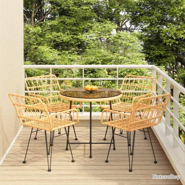 Ensemble  dner de jardin 5 pcs Rsine tresse