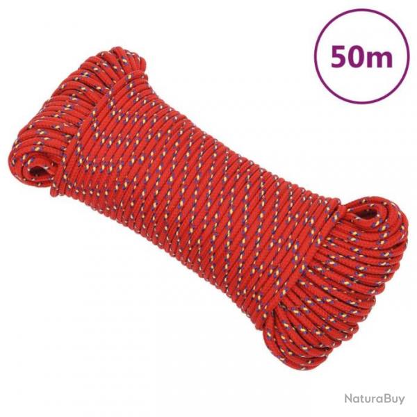 Corde de bateau Rouge 5 mm 50 m Polypropylne