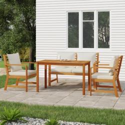 salle à manger de jardin 4 pcs coussins Bois acacia