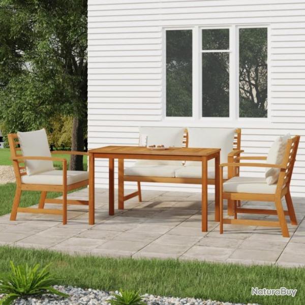 salle  manger de jardin 4 pcs coussins Bois acacia