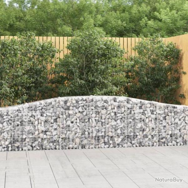 Paniers  gabions arqus 2 pcs 400x30x60/80 cm Fer galvanis