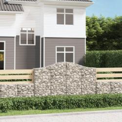 Paniers à gabions arqués 3 pcs 200x30x120/140 cm Fer galvanisé