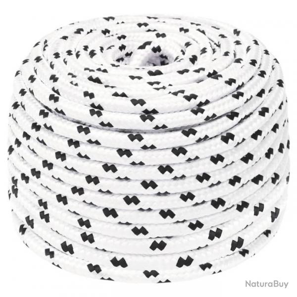 Corde de bateau tress Blanc 8 mmx25 m Polyester