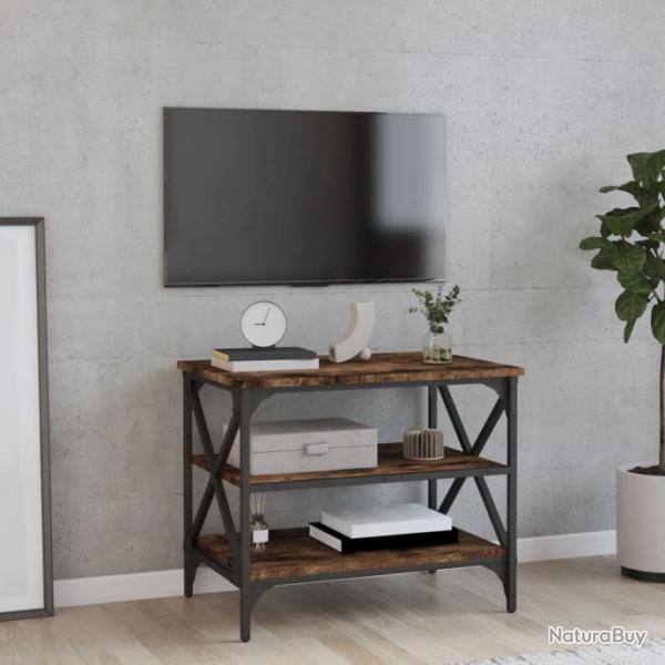 Meuble TV Chne fum 60x40x50 cm Bois d'ingnierie