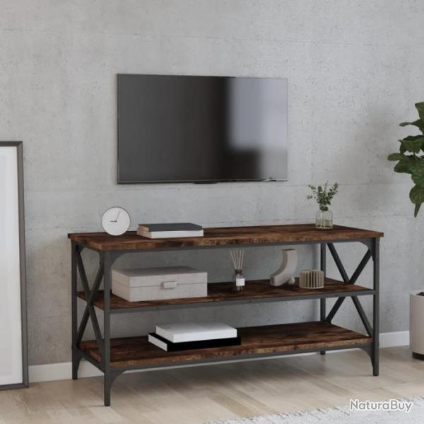 Meuble TV Chne fum 100x40x50 cm Bois d'ingnierie