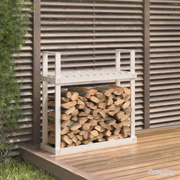 Support pour bois de chauffage Blanc 110x35x108,5cm Bois de pin