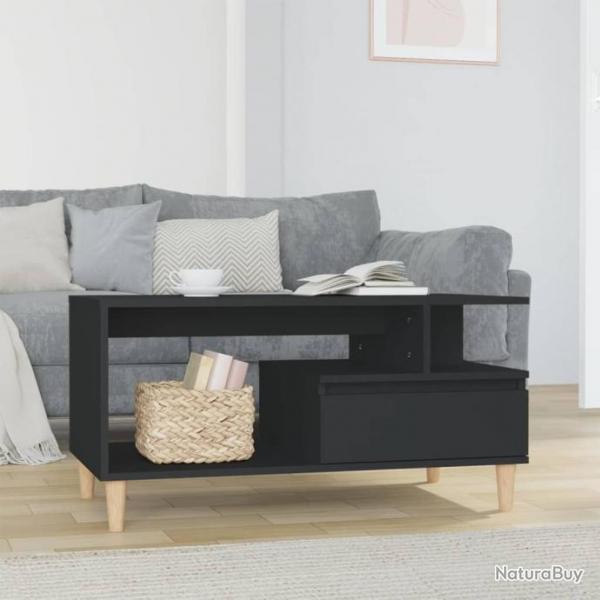 Table basse Noir 90x49x45 cm Bois d'ingnierie