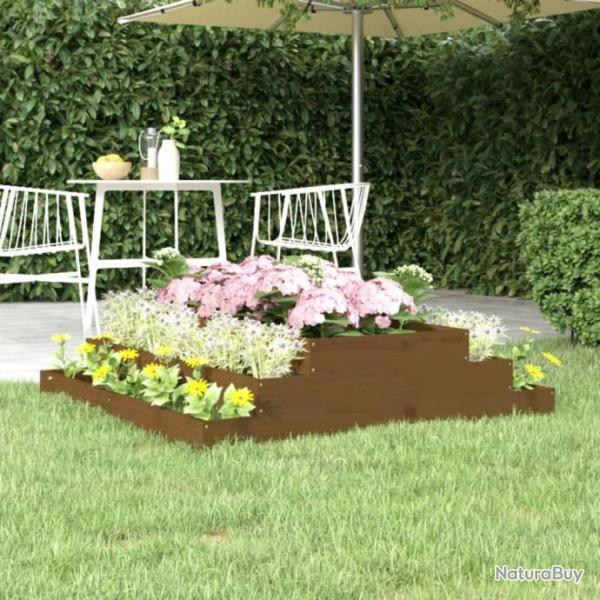 Jardinire Marron miel 110x110x27 cm Bois massif de pin