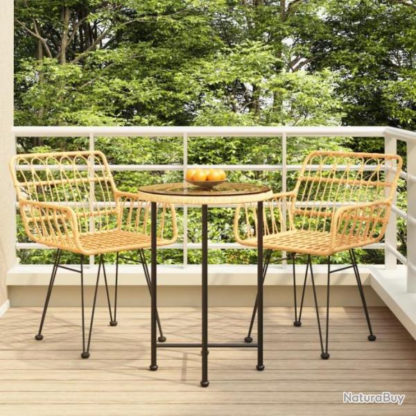 Ensemble de salle  manger de jardin 3 pcs Rsine tresse