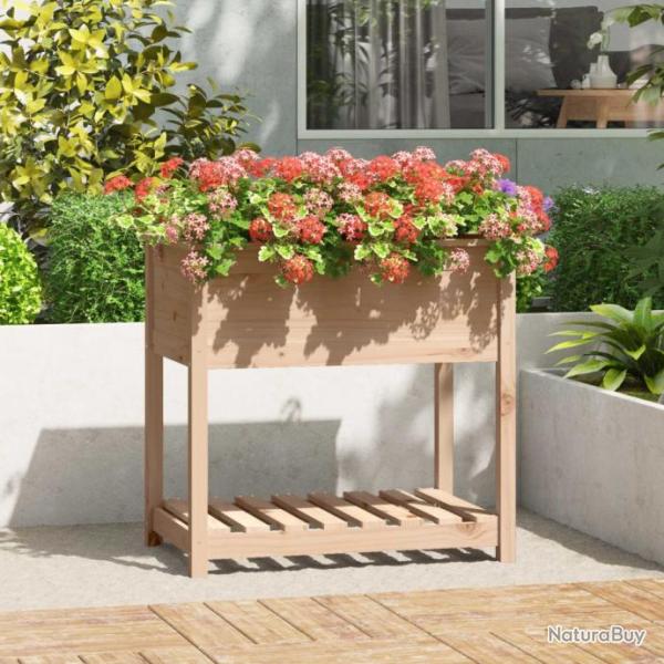 Jardinire avec tagre 82,5x54x81 cm Bois massif de pin