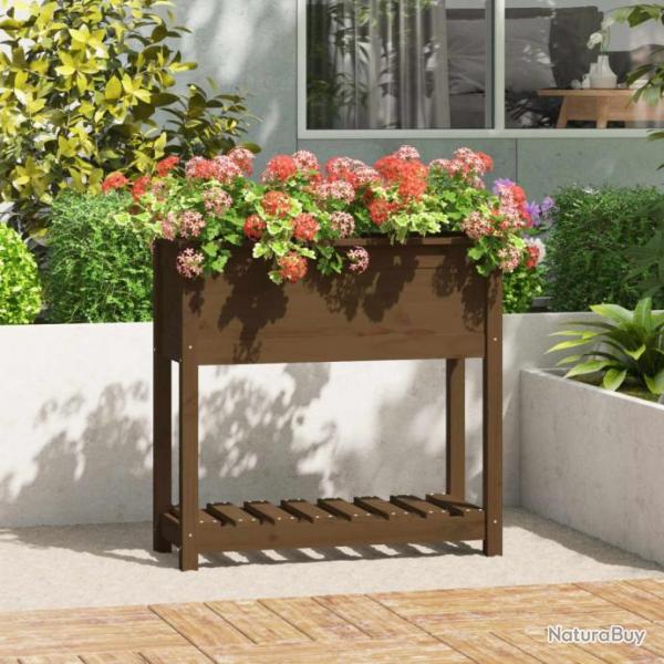 Jardinire avec tagre Marron miel 82,5x34,5x81 cm Bois de pin