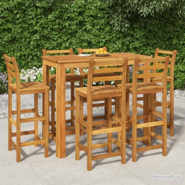 Ensemble de salle  manger de jardin 7 pcs Bois d'acacia solide