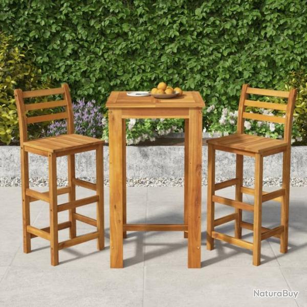 salle  manger de jardin 3 pcs Bois d'acacia solide