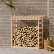 VIDAXL Porte-buches 33,5x30x110 cm Bois massif de pin pas cher