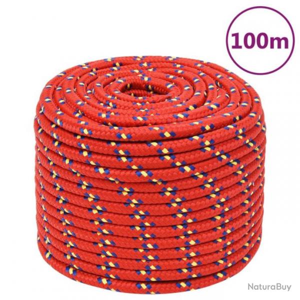 Corde de bateau Rouge 14 mm 100 m Polypropylne