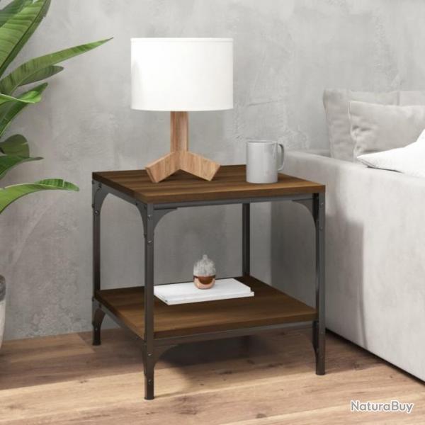 Table d'appoint Chne marron 40x40x40 cm Bois d'ingnierie