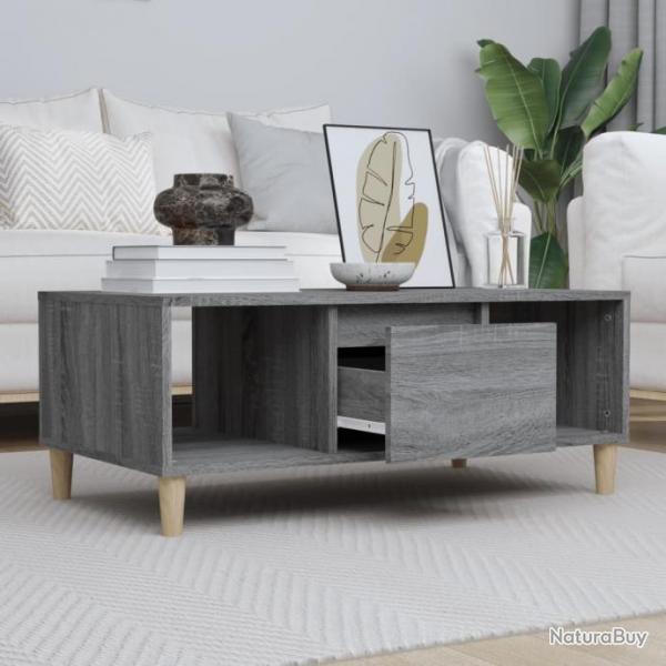 Table basse Sonoma gris 90x50x36,5 cm Bois d'ingnierie