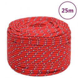 Corde de bateau Rouge 8 mm 25 m Polypropylène