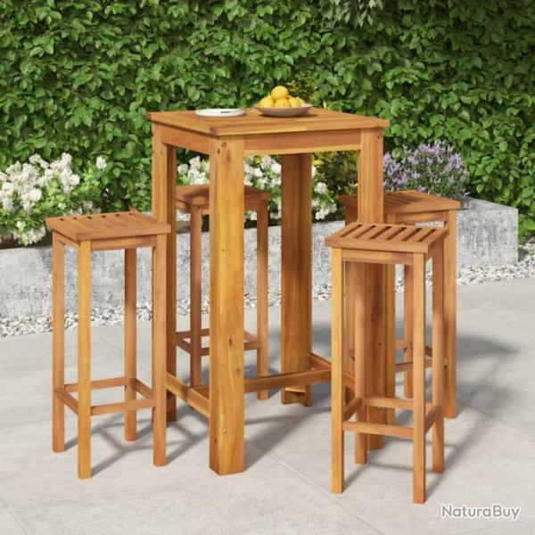 salle  manger de jardin 5 pcs Bois d'acacia solide