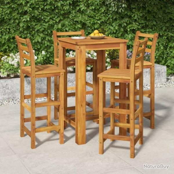 salle  manger de jardin 5 pcs Bois d'acacia solide