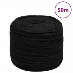 Corde de travail Noir 10 mm 50 m Polyester