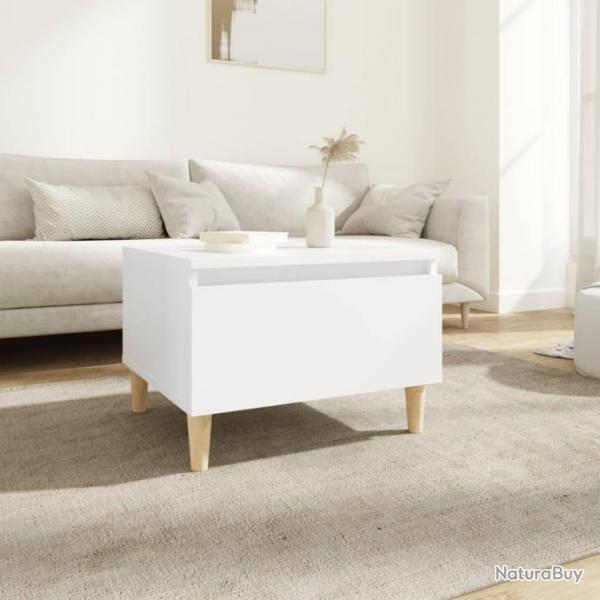 Table d'appoint Blanc 50x46x35 cm Bois d'ingnierie