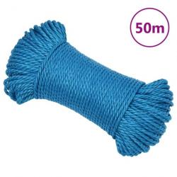 Corde de travail Bleu 8 mm 50 m Polypropylène