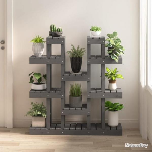 Support  plantes Gris 104,5x25x109,5 cm Bois massif de pin