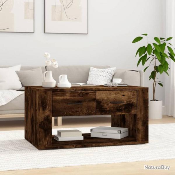 Table basse Chne fum 80x50x40 cm Bois d'ingnierie