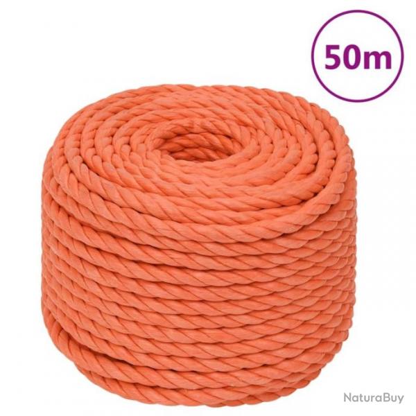 vidaXL Corde de travail Orange 10 mm 50 m Polypropylne