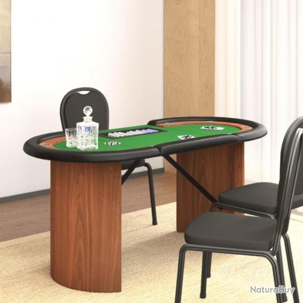 Table de poker 8 joueurs avec plateau  jetons Vert 160x80x75cm