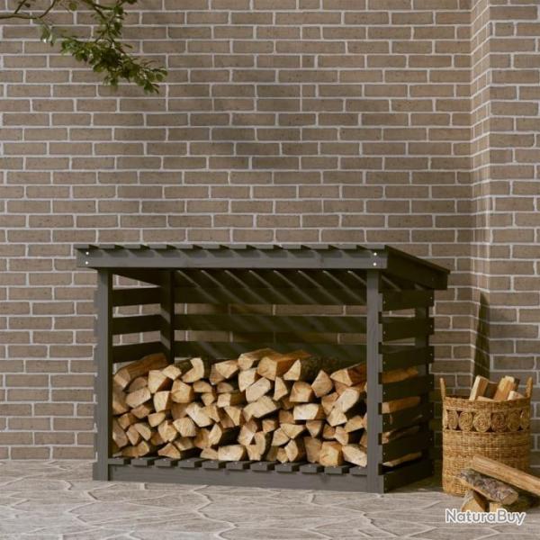 Support pour bois de chauffage Gris 108x73x79 cm Bois de pin