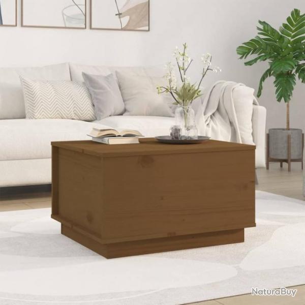 Table basse Marron miel 60x50x35 cm Bois massif de pin