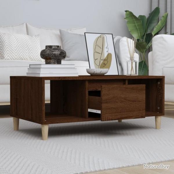 Table basse Chne marron 90x50x36,5 cm Bois d'ingnierie