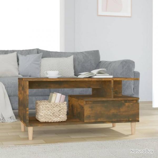 Table basse Chne fum 90x49x45 cm Bois d'ingnierie