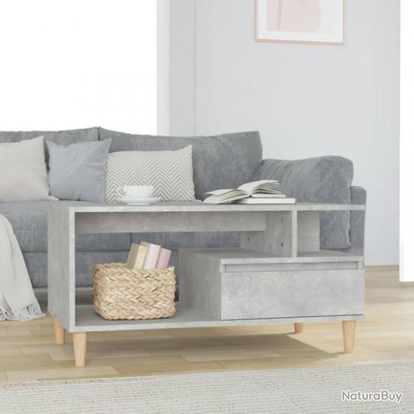 Table basse Gris bton 90x49x45 cm Bois d'ingnierie