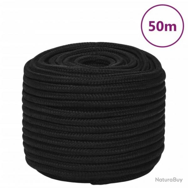 Corde de travail Noir 14 mm 50 m Polyester