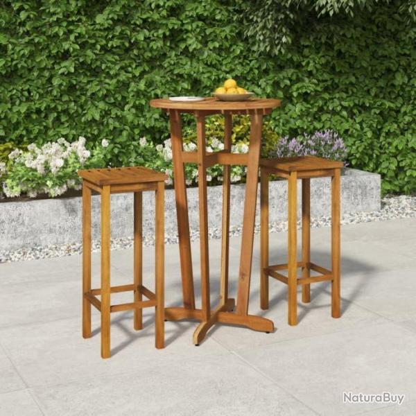 salle  manger de jardin 3 pcs Bois d'acacia solide