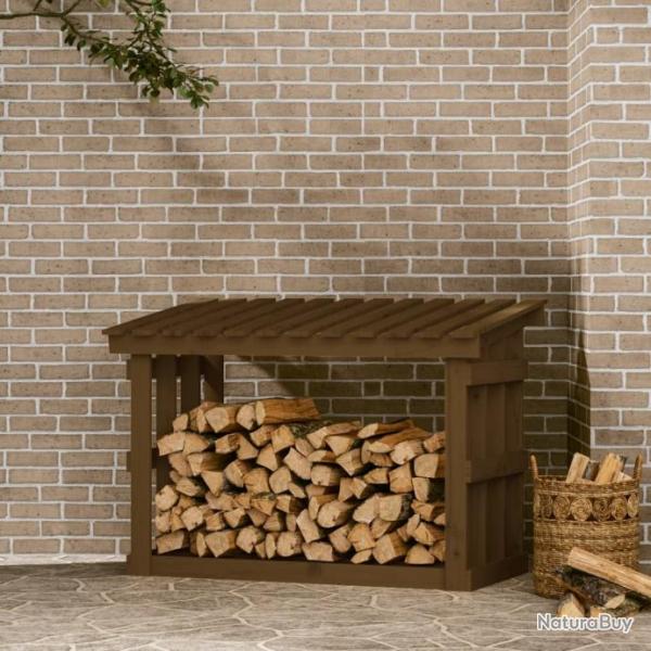 Support de bois de chauffage Marron miel 108x64,5x77cm Bois pin