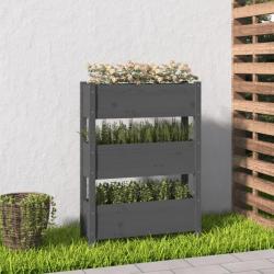 Jardinière Gris 77x25x104,5 cm Bois massif de pin