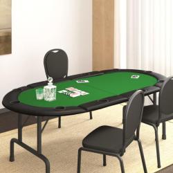 Dessus de table de poker pliable 10 joueurs Vert 208x106x3 cm