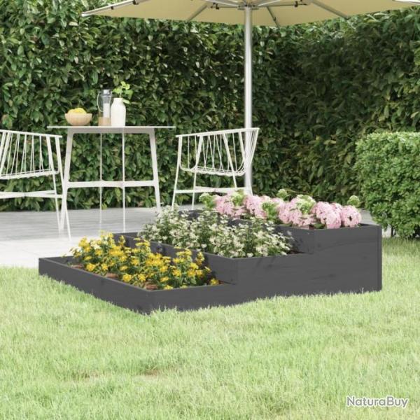 Jardinire Gris 107x107x27 cm Bois massif de pin