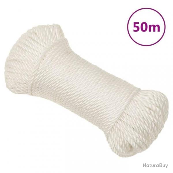 Corde de travail Blanc 6 mm 50 m polypropylne