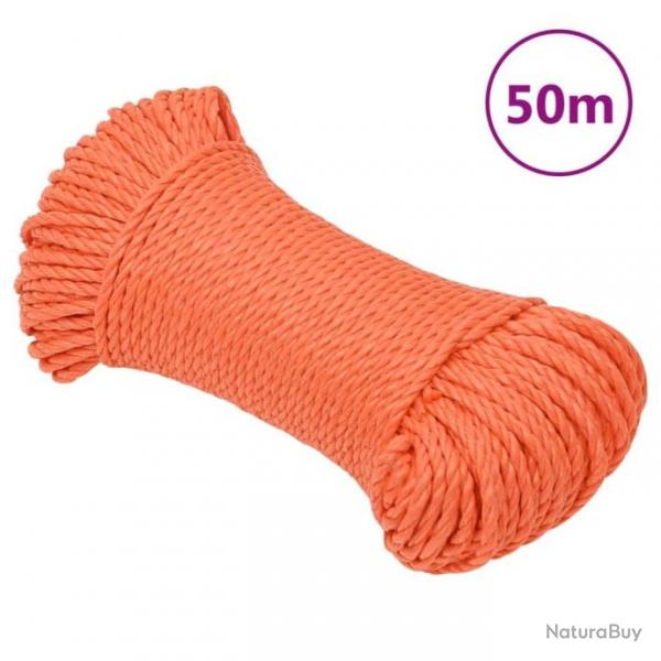 Corde de travail Orange 6 mm 50 m Polypropylne