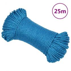 Corde de travail Bleu 6 mm 25 m Polypropylène