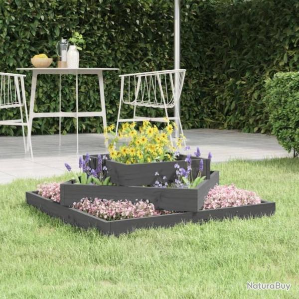 Jardinire Gris 83x83x27 cm Bois massif de pin