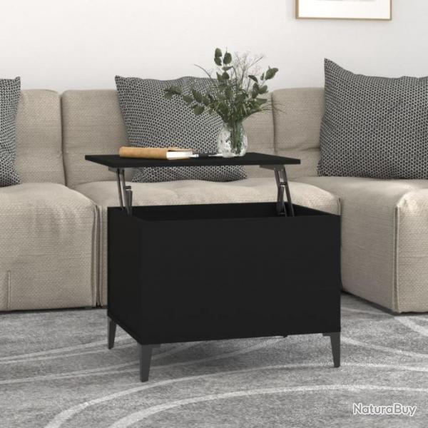 Table basse Noir 60x44,5x45 cm Bois d'ingnierie