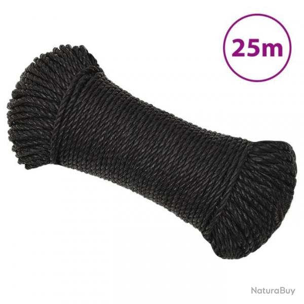 Corde de travail Noir 6 mm 25 m polypropylne