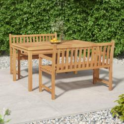 Ensemble à dîner de jardin 3 pcs Bois de teck massif